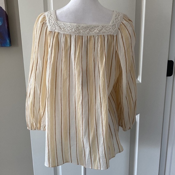 LC Lauren Conrad medium peasant blouse  lace 3/4 sleeves NWT - Picture 8 of 14